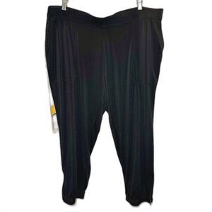 Lisa Rinna Collection Black Jogger Pants with Zippered Cuffs Sz XL/2X